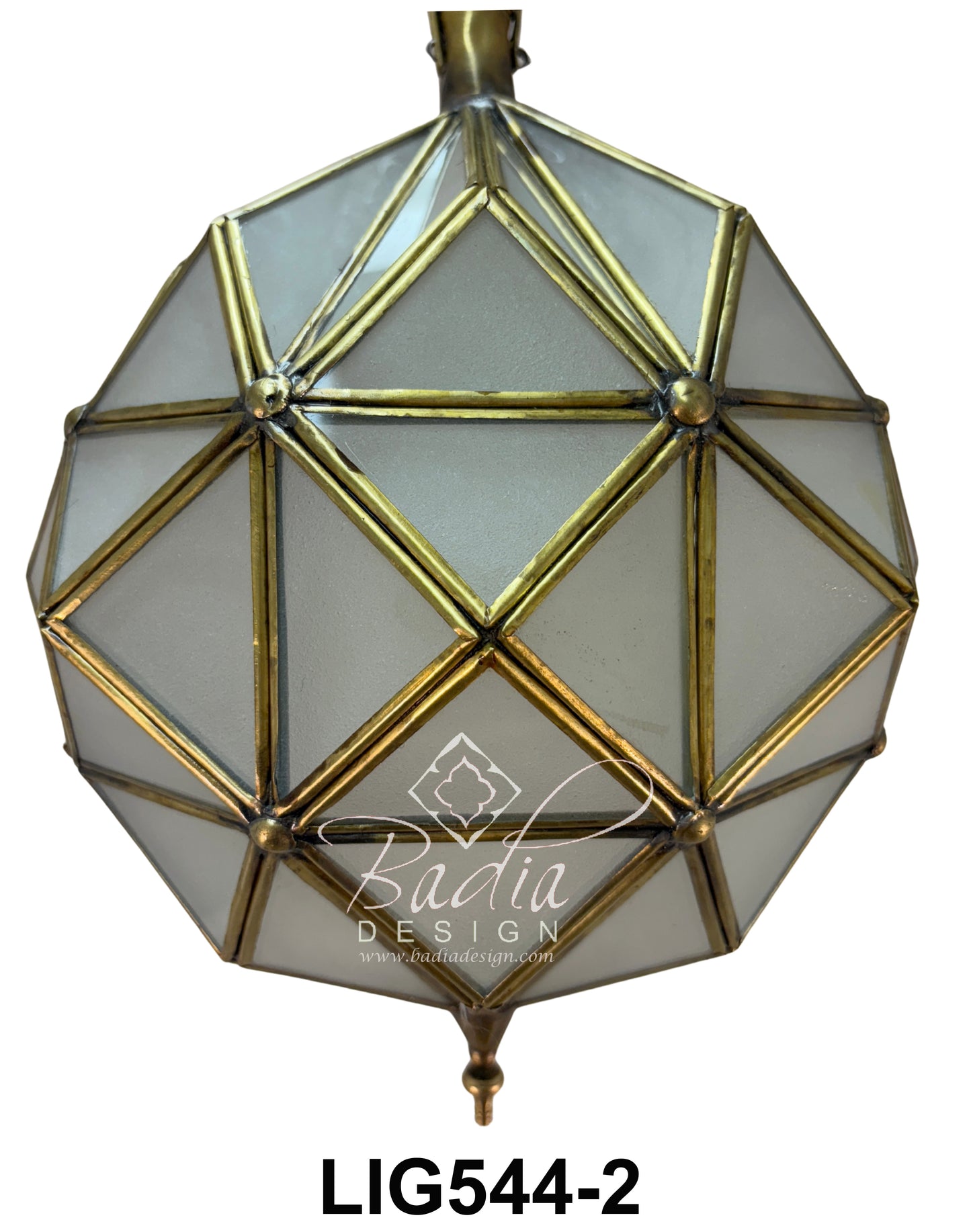 Brass Frame Clear and White Glass Hanging Lanterns