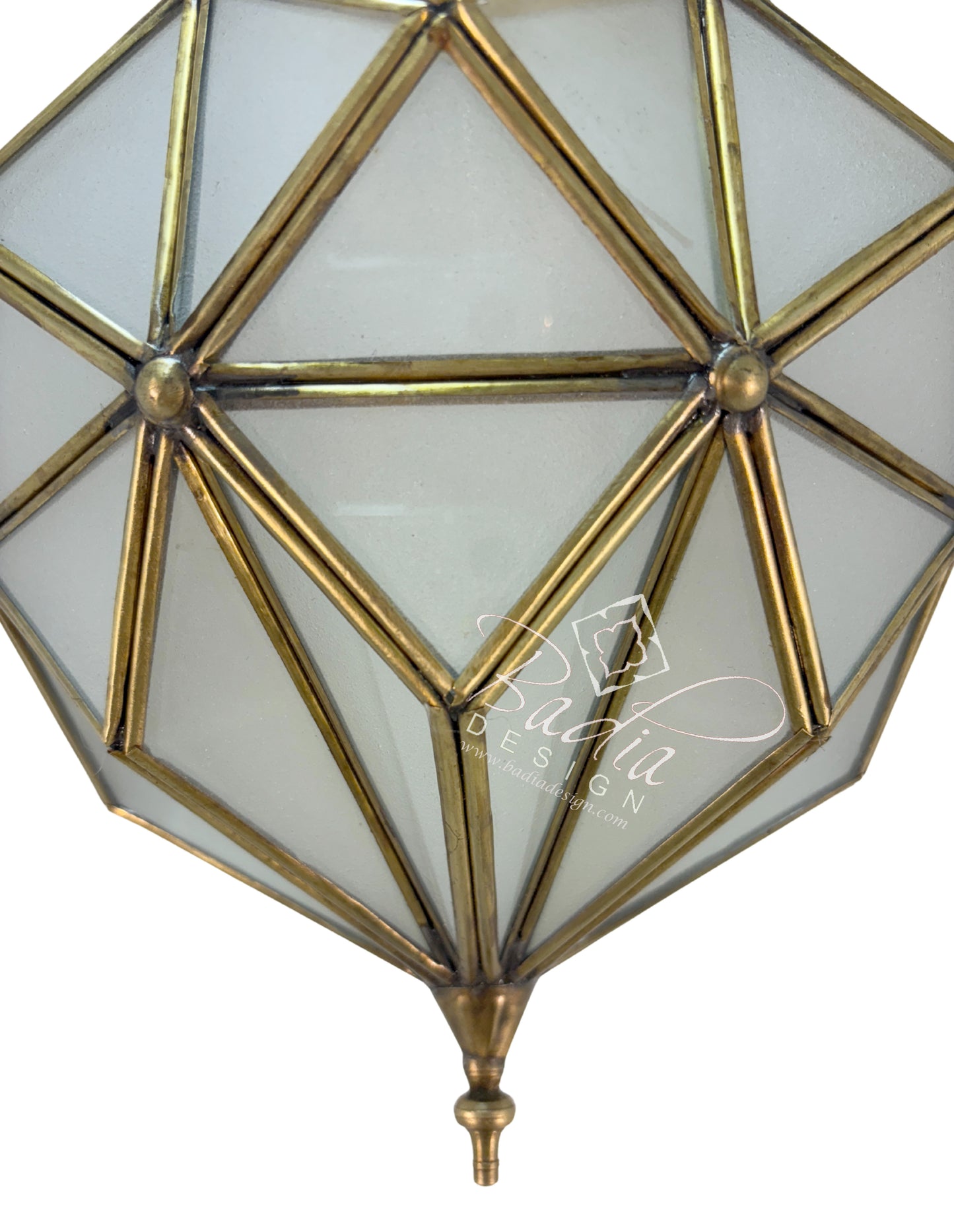 Brass Frame Clear and White Glass Hanging Lanterns