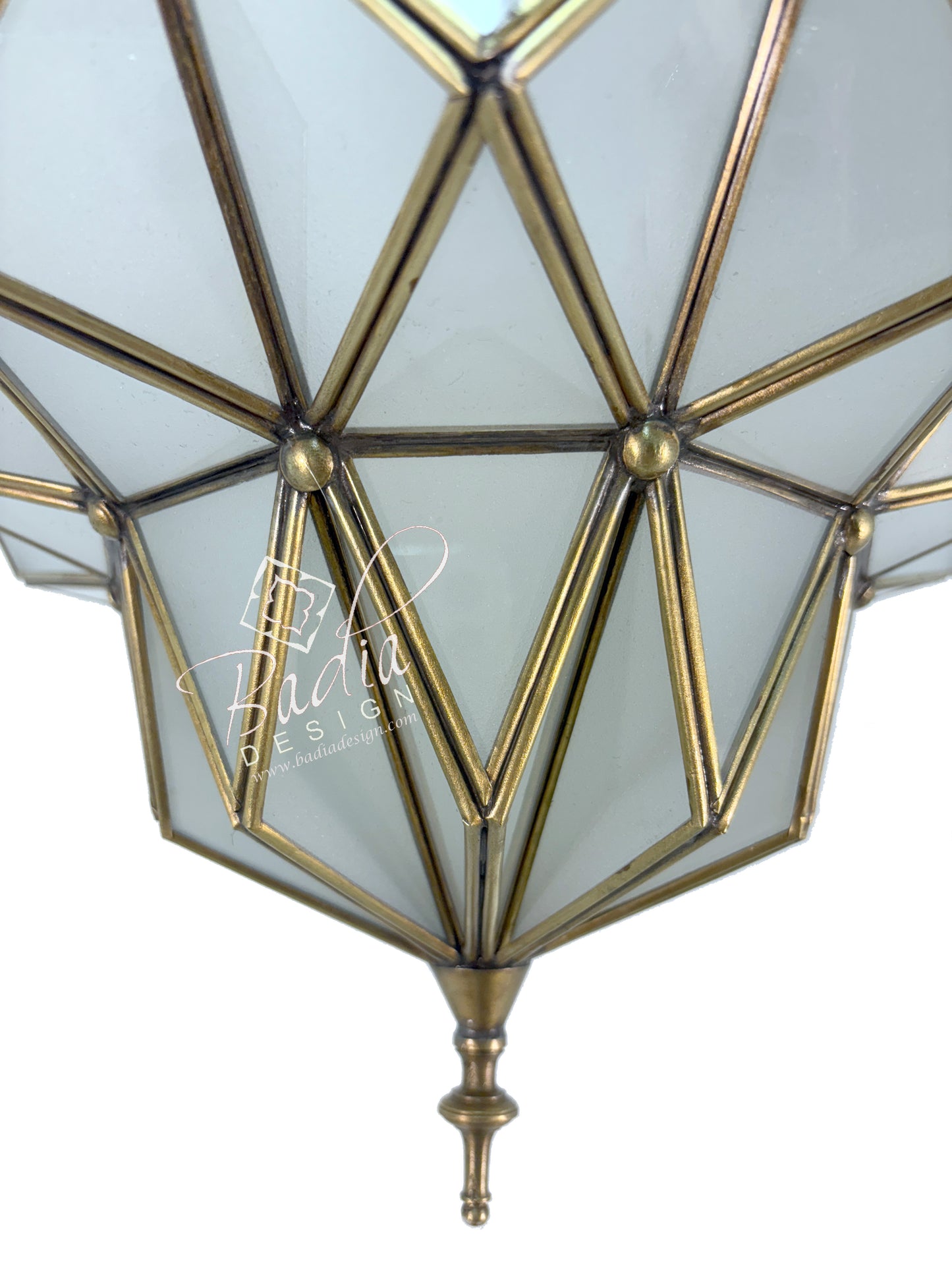 Brass Frame White Glass Hanging Lantern
