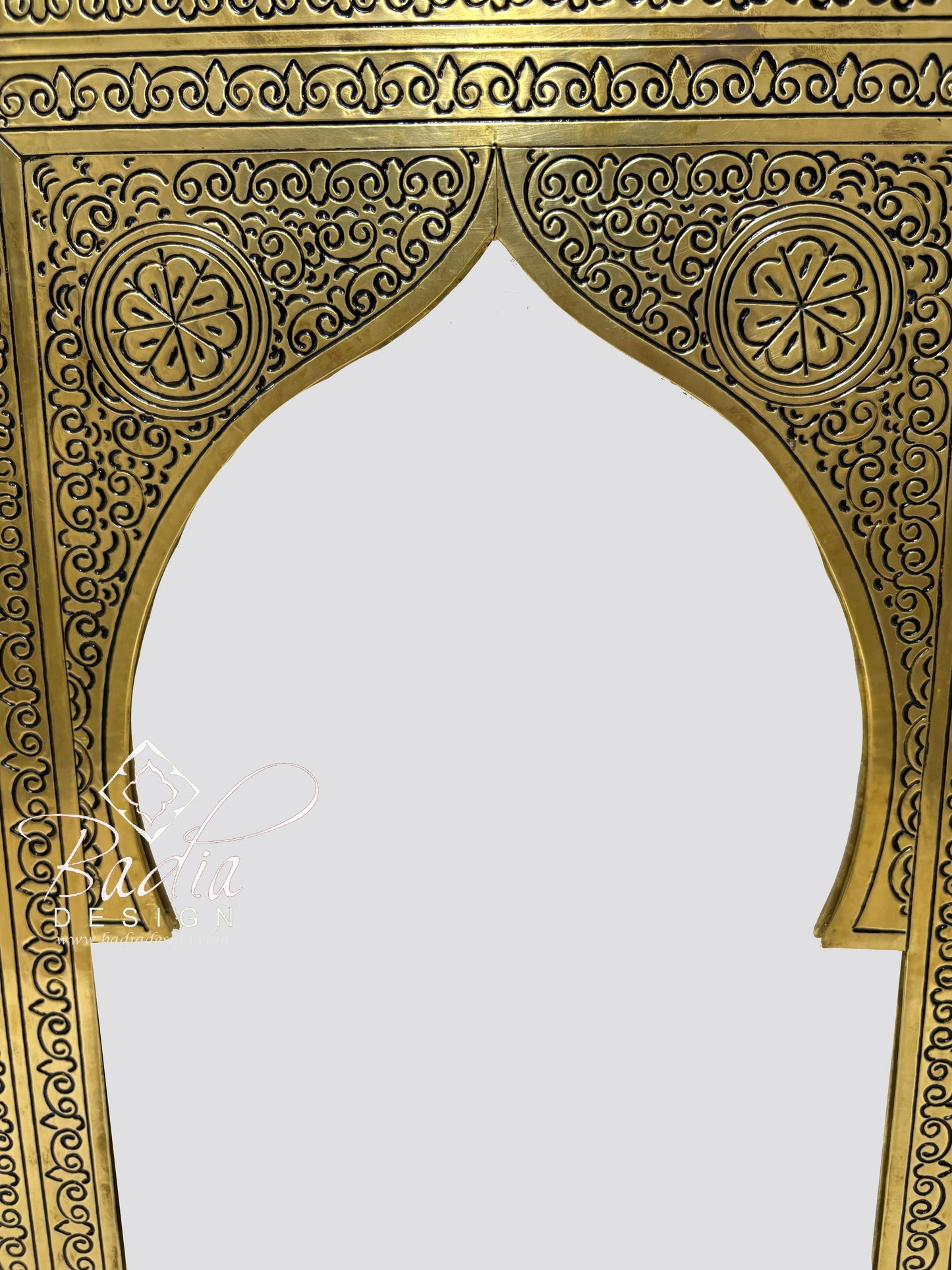 Rectangular Shaped Brass Engraved Mirror