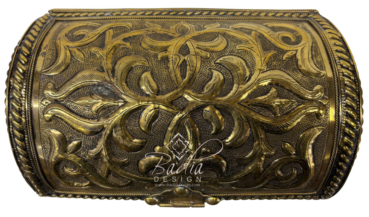 Artisanal Moroccan Brass Treasure Chest