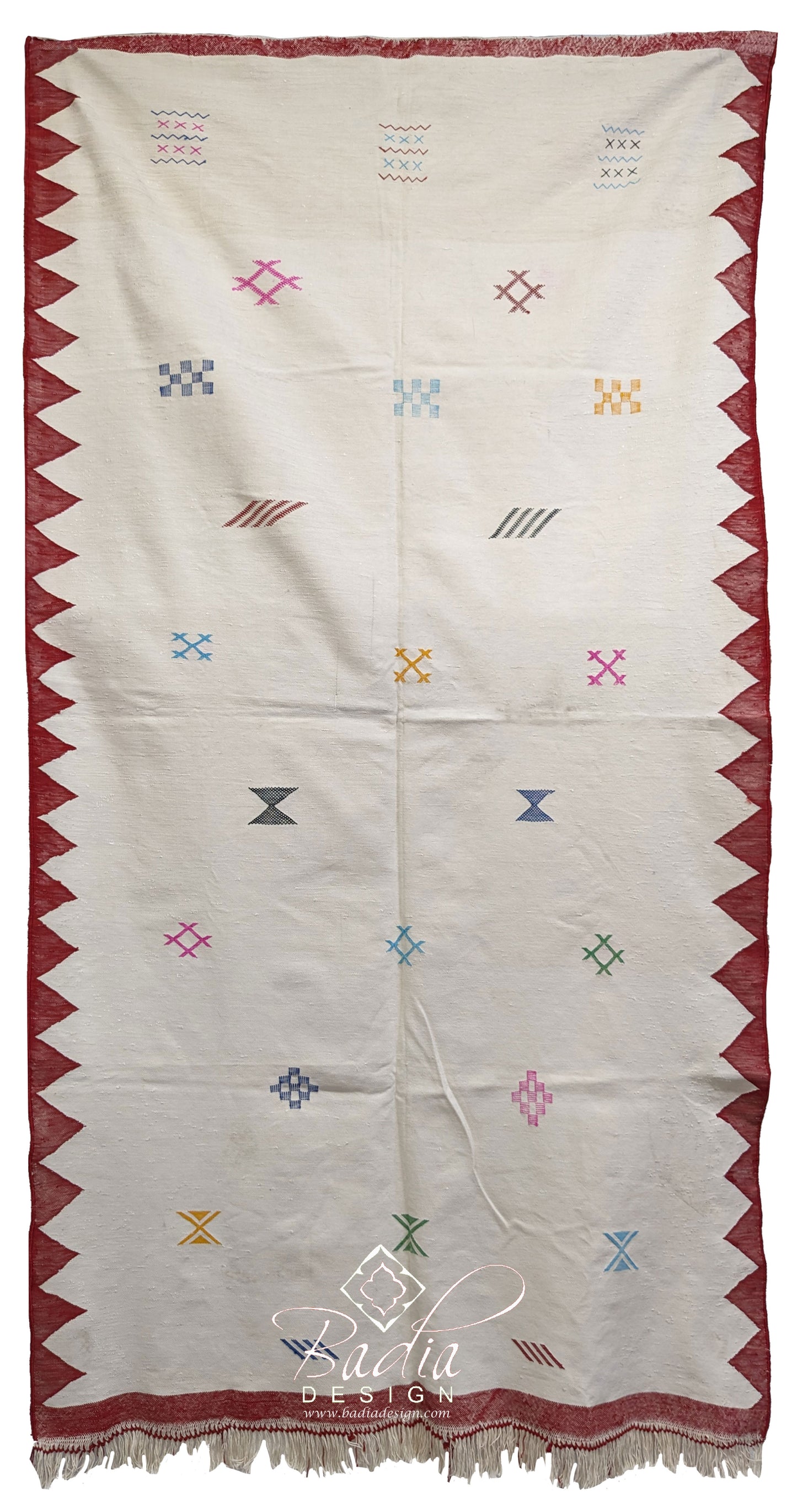 Beige Cactus Silk Rug with Tribal Designs