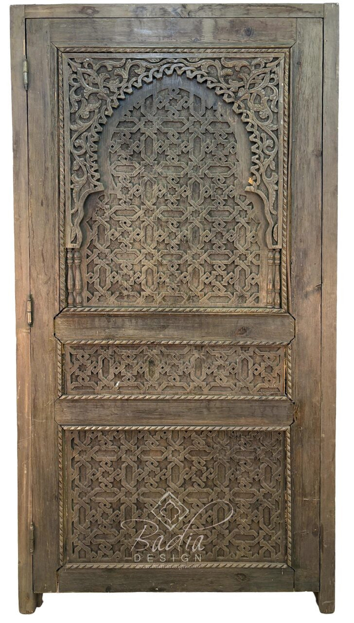 Moroccan Hand Carved Cedar Door