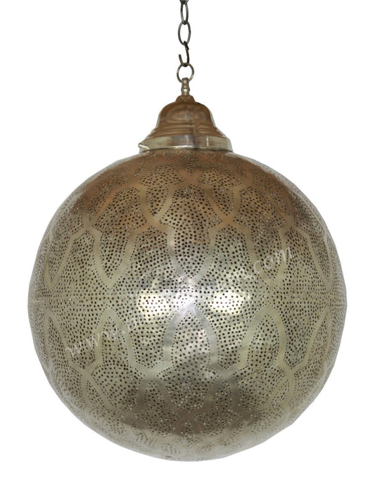 Round Silver Ceiling Light Fixture