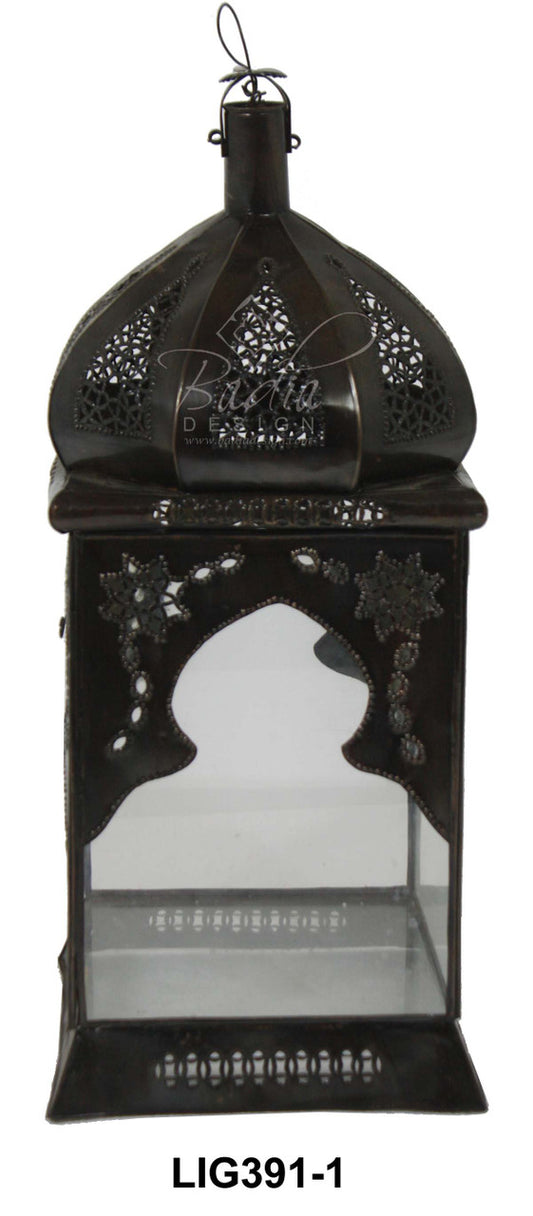 Clear Glass Metal Floor Lanterns