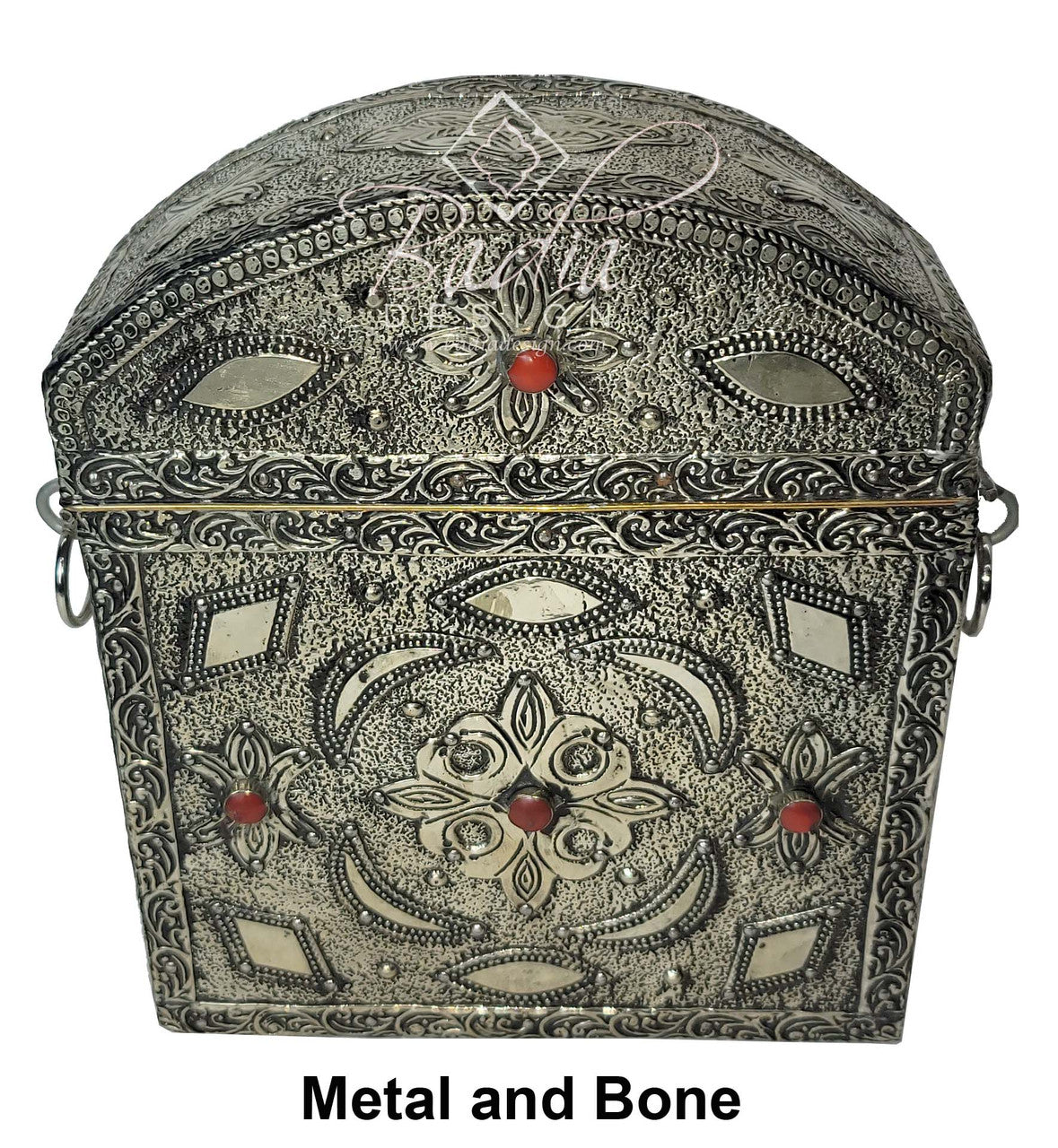 Decorative Embossed Metal Trinket Container