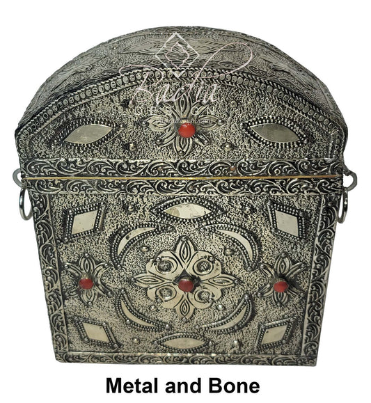 Decorative Embossed Metal Trinket Container