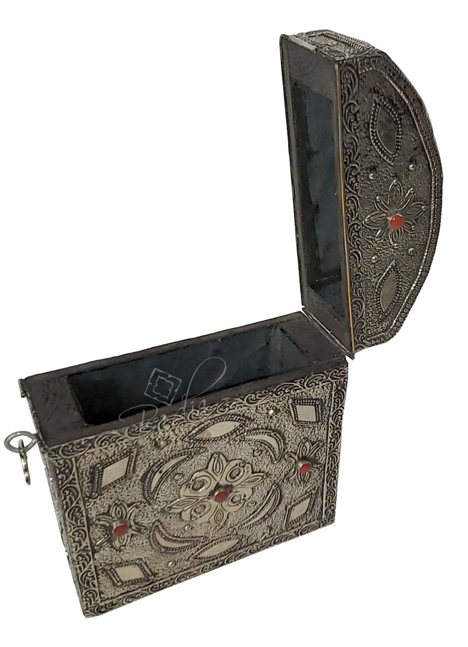 Decorative Embossed Metal Trinket Container