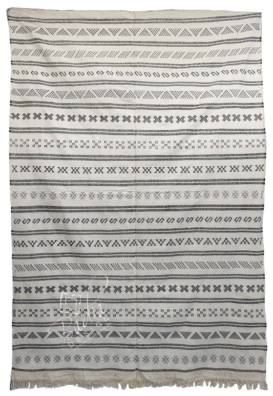 Gray Color Tribal Rug with Geometric Designs