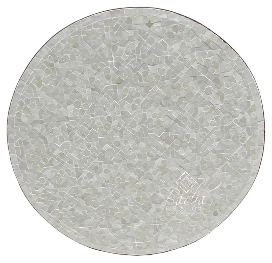 Intricately Designed Round Mosaic Tile Table Top