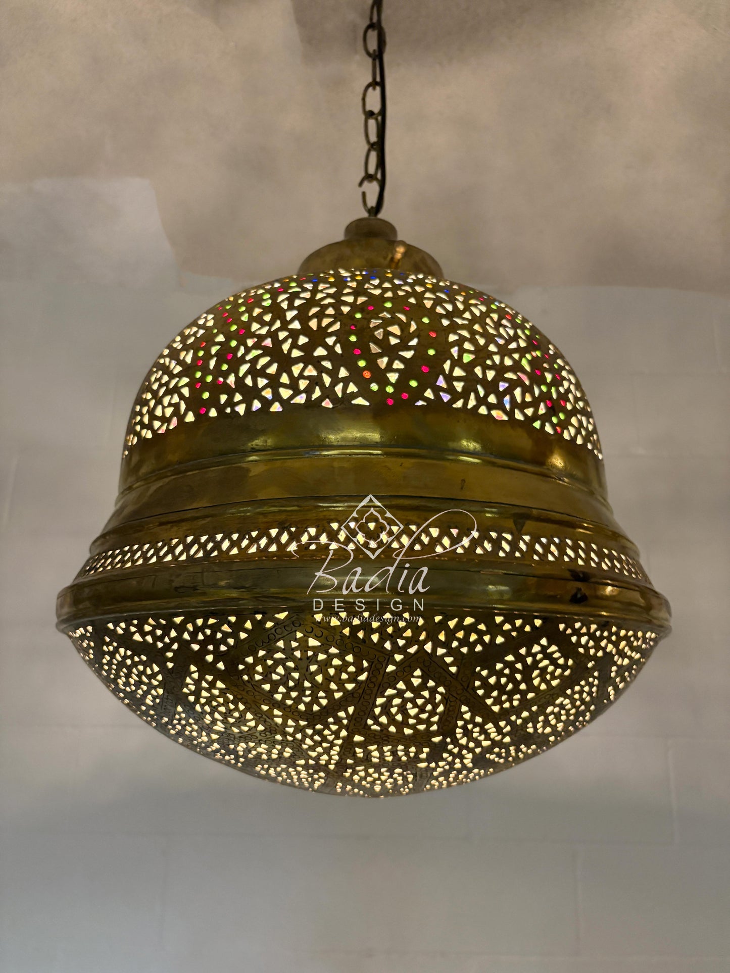 Dome Shaped Brass Chandelier