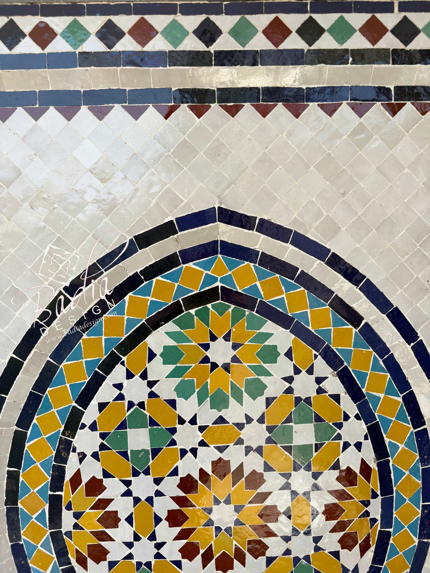 Multi-Color Mosaic Tile Water Fountain