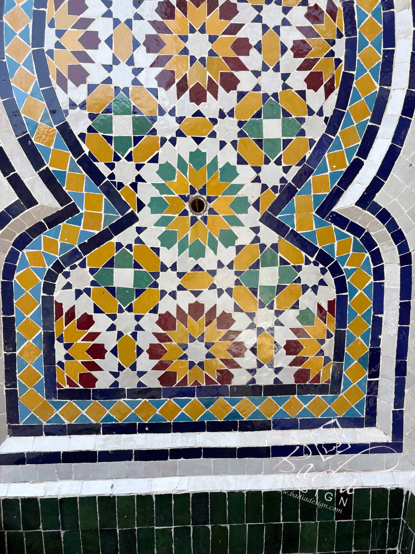 Multi-Color Mosaic Tile Water Fountain