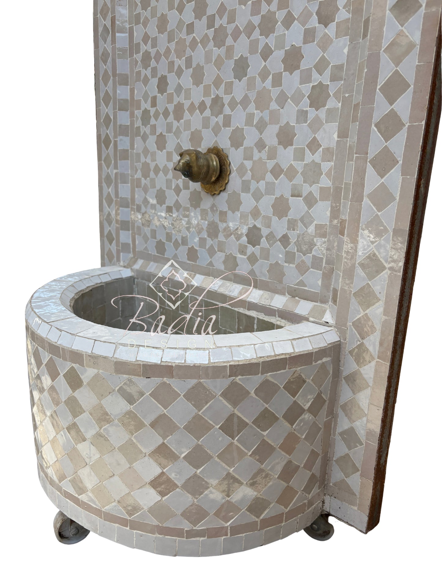 Beige and White Arch Top Tile Water Fountain