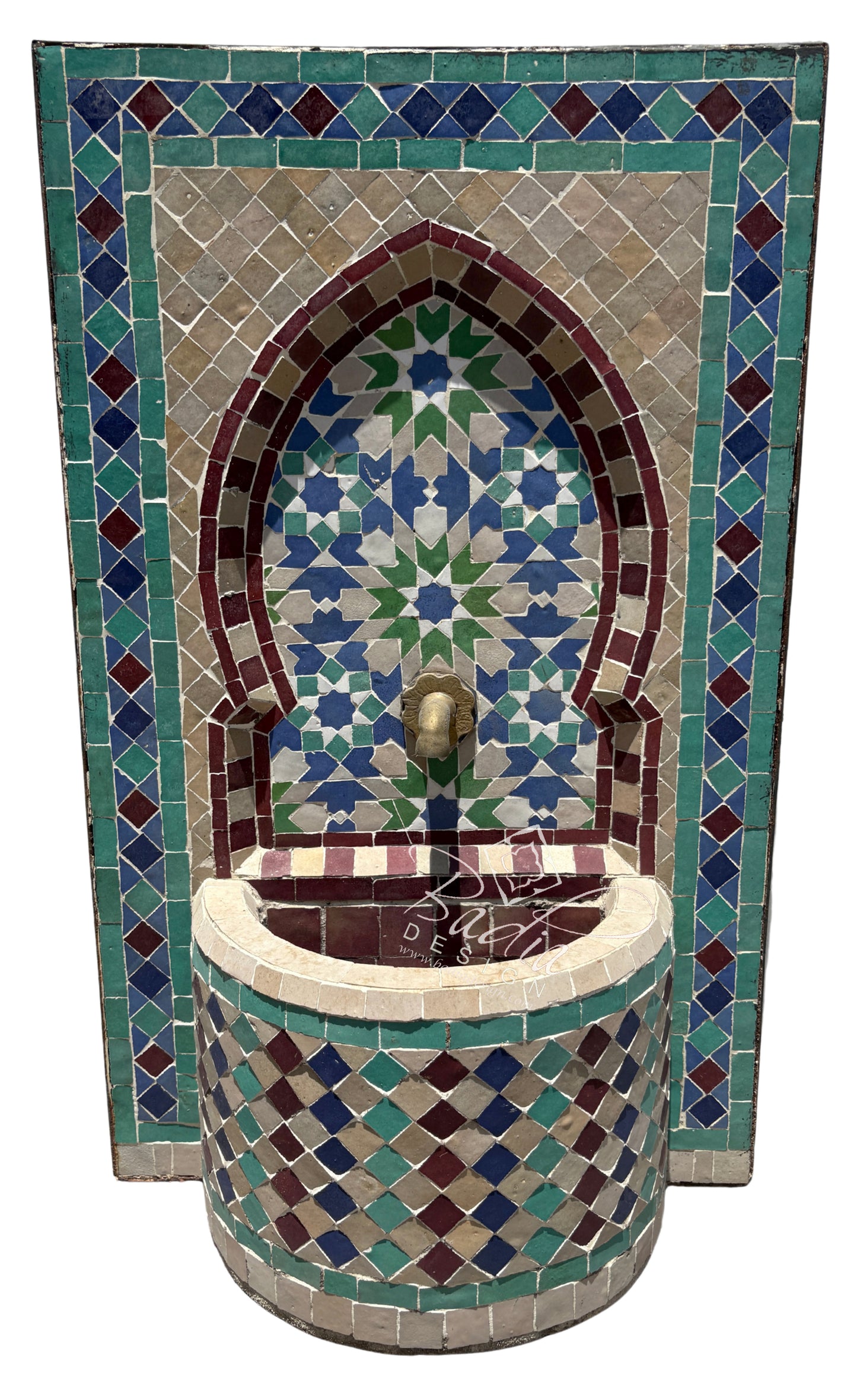 Small Multi-Color Tile Water Fountain