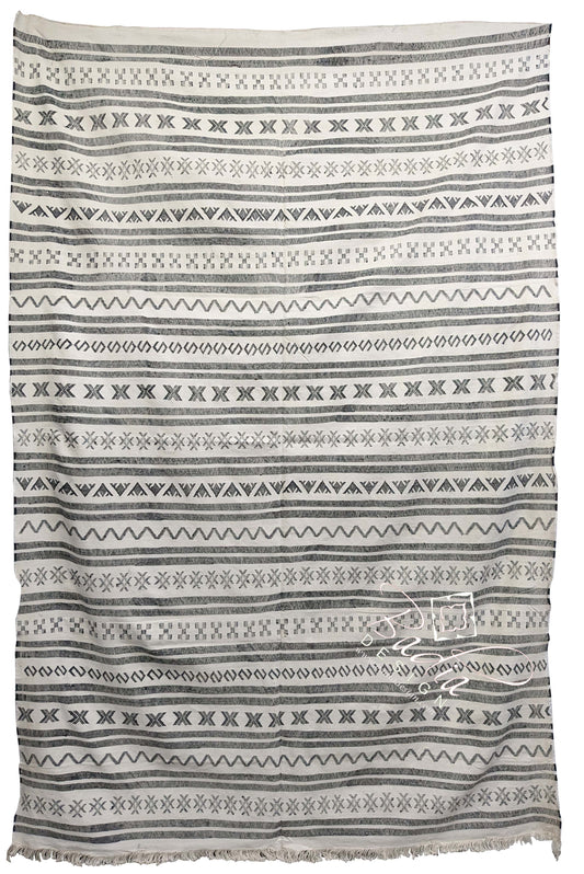 Gray Color Tribal Rug with Geometric Designs