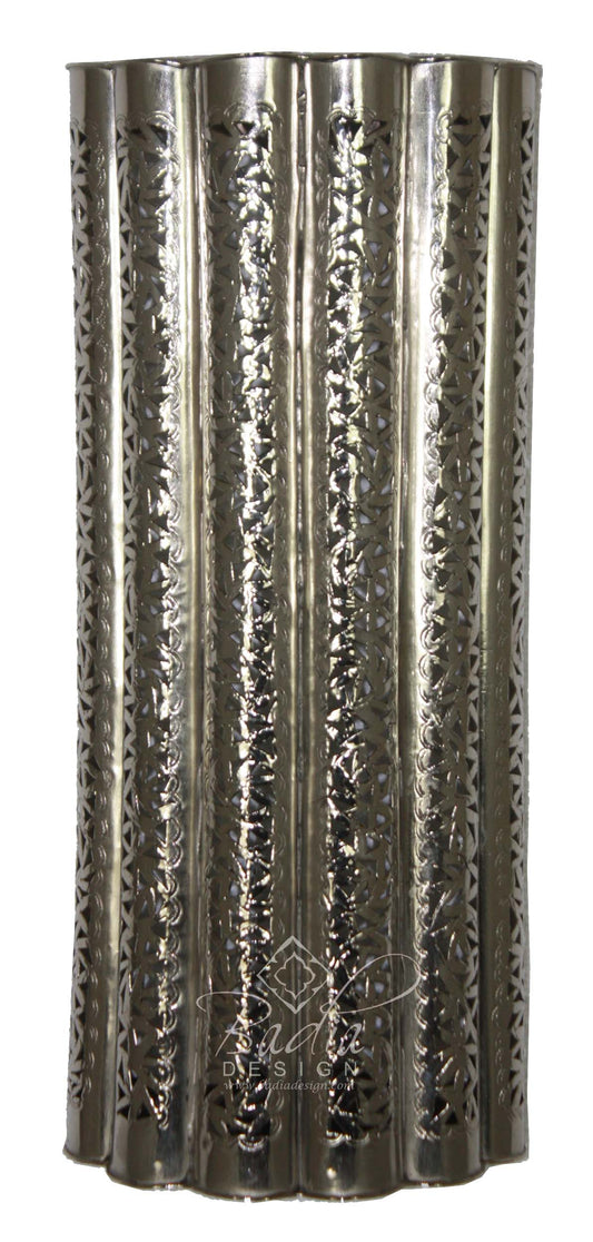 Moroccan Half Cylinder Silver Wall Sconce