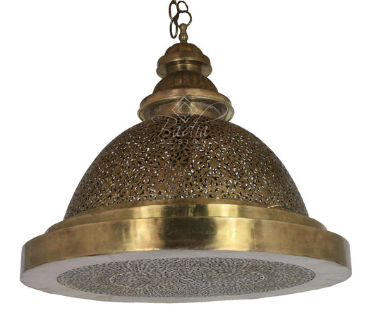 Hand Designed Flat Bottom Brass Chandelier