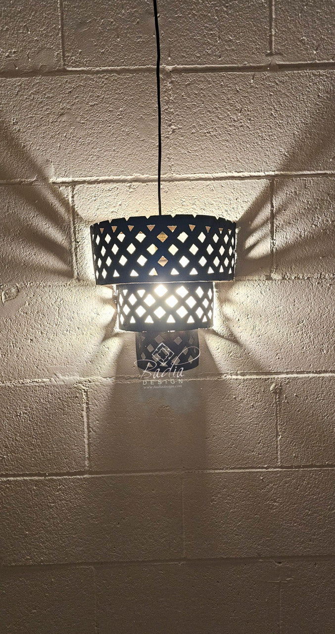 Rustic Iron Wall Sconce with Geometric Pattern