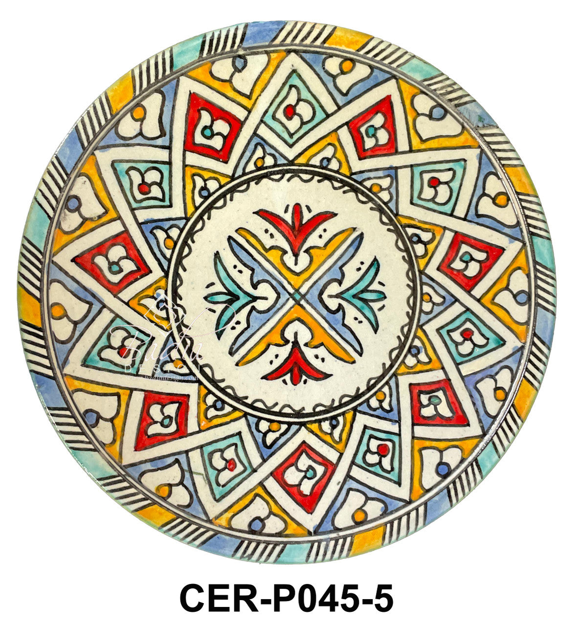 Hand Painted Multi-Color Ceramic Plates