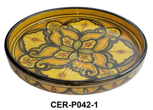 High Rim Hand Painted Ceramic Plates