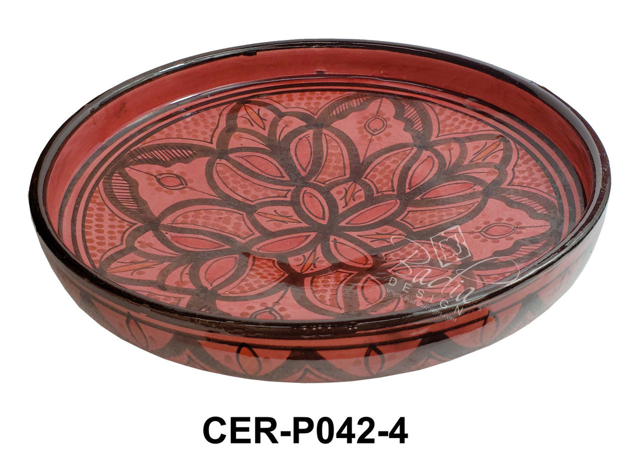 High Rim Hand Painted Ceramic Plates