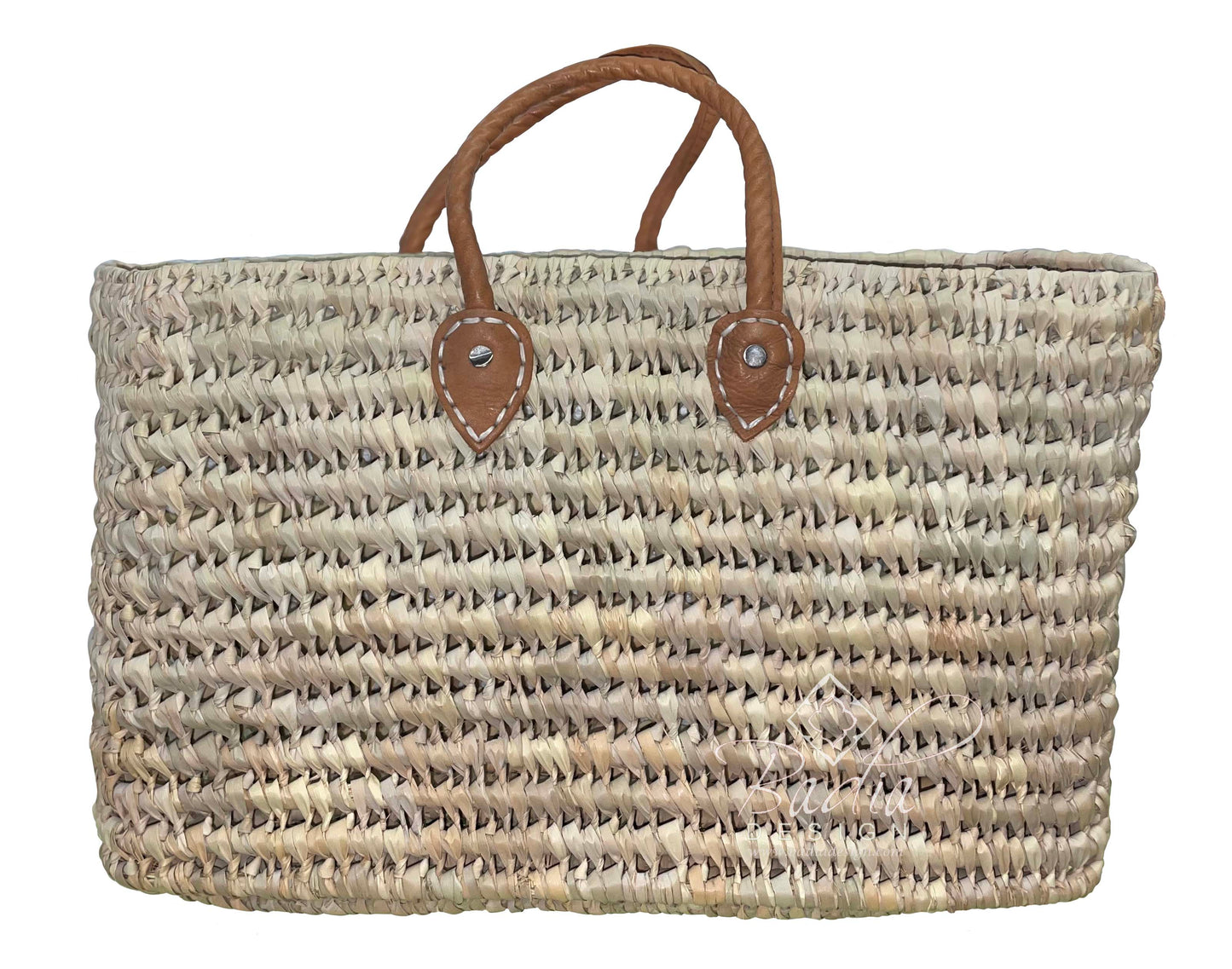 Natural Color Handwoven Straw Basket - HB025