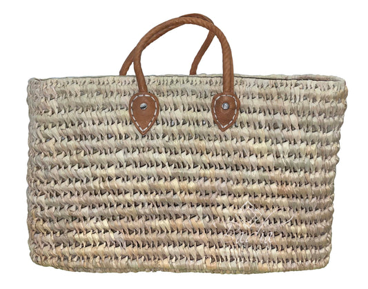 Natural Color Handwoven Straw Basket - HB025