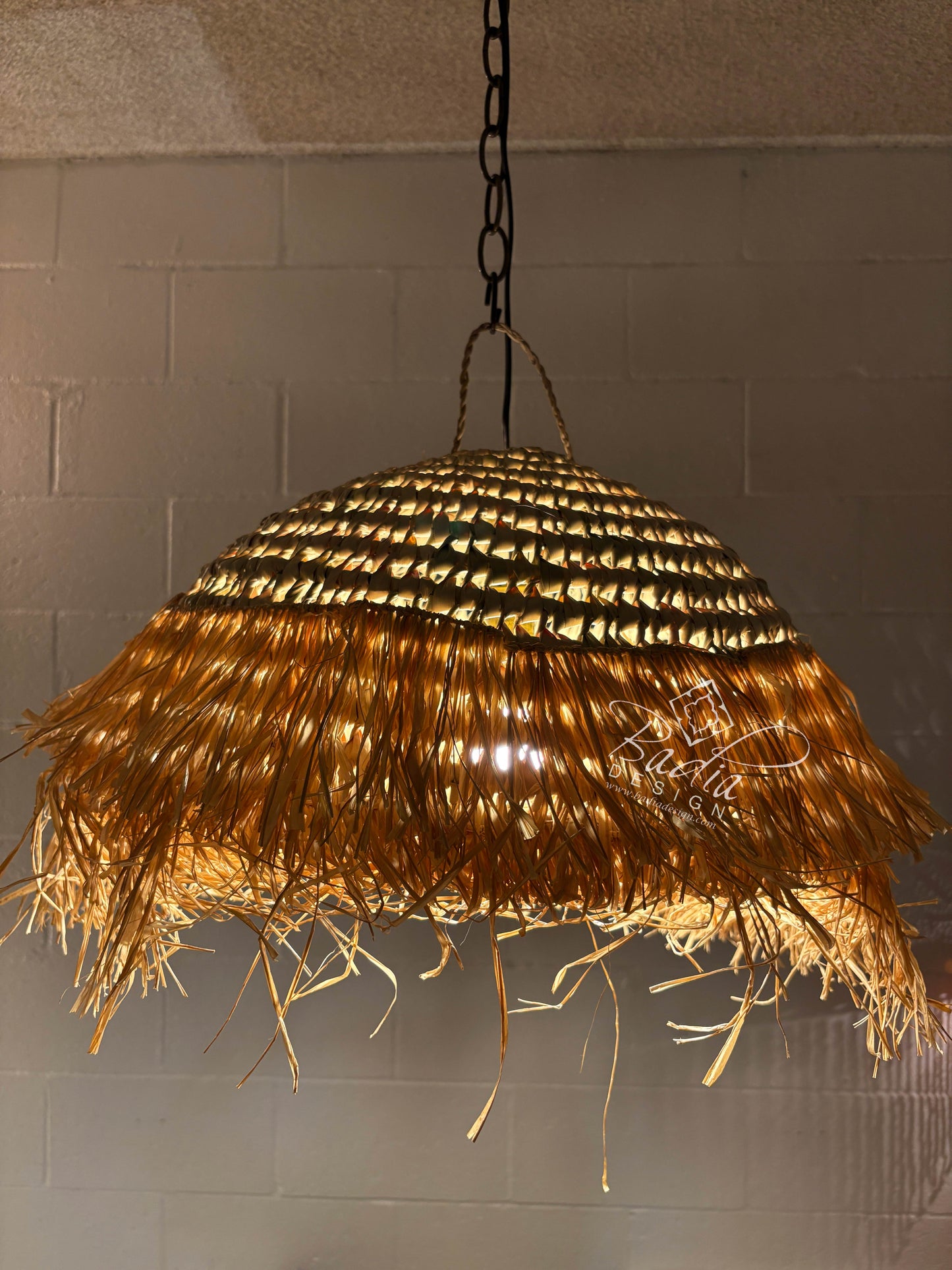 Handwoven Dome Shaped Raffia Lantern