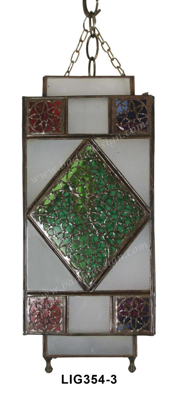 Hanging Lanterns with Multi Color Glass