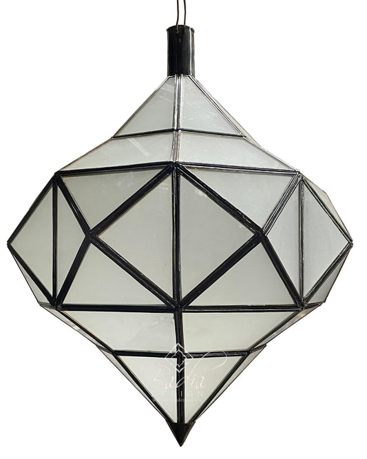 Hanging Lantern with White Glass