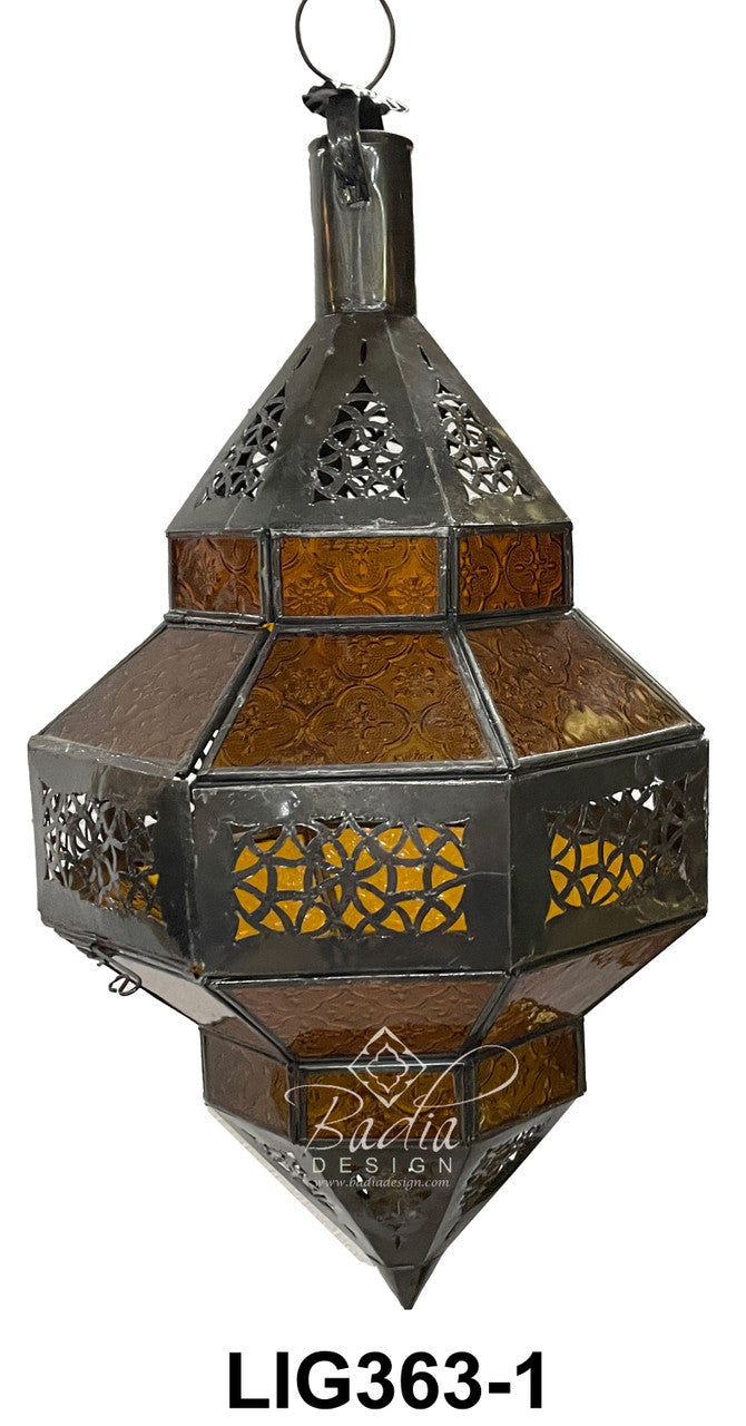 Hanging Multi Color Glass Lantern