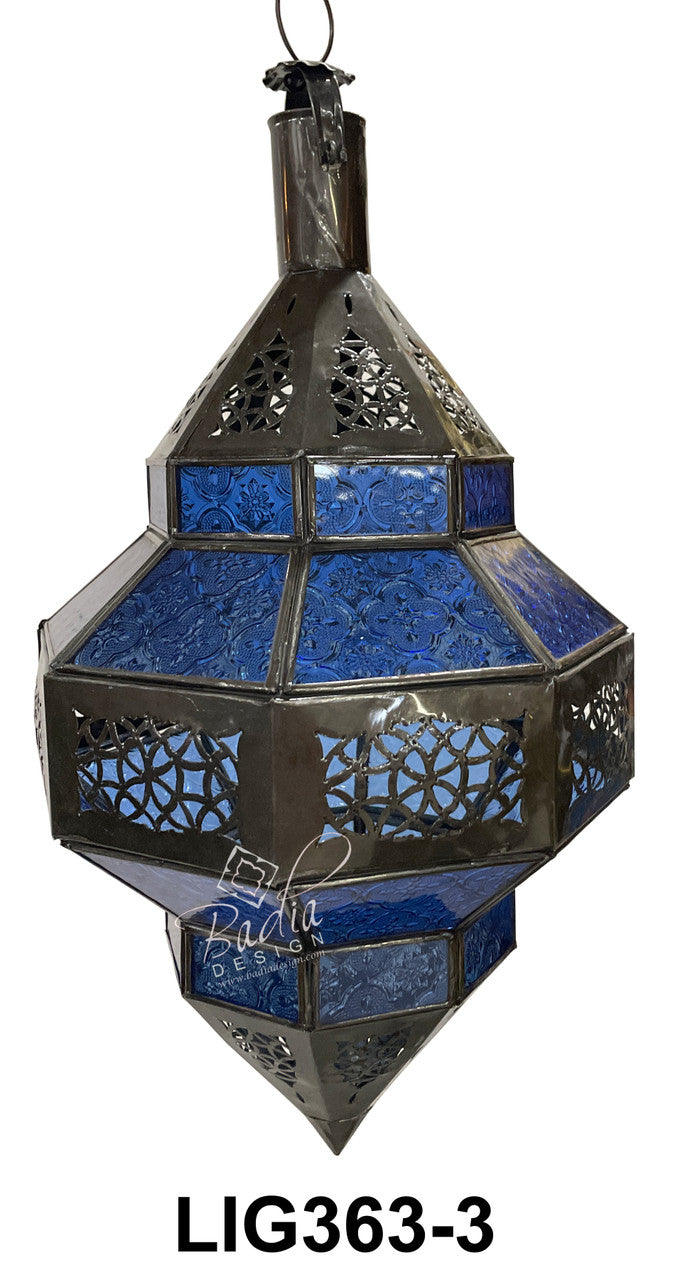 Hanging Multi Color Glass Lantern