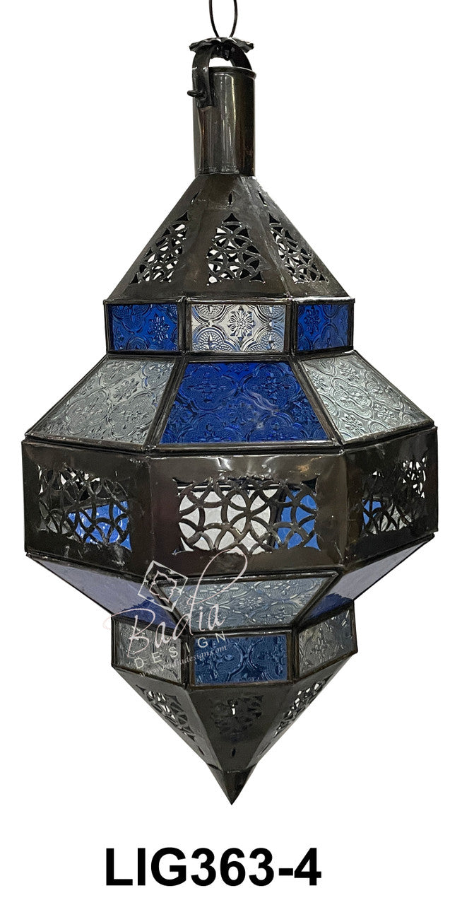 Hanging Multi Color Glass Lantern