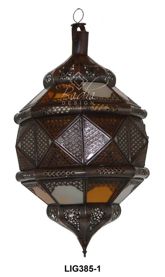 Hanging Geometric Glass Lantern