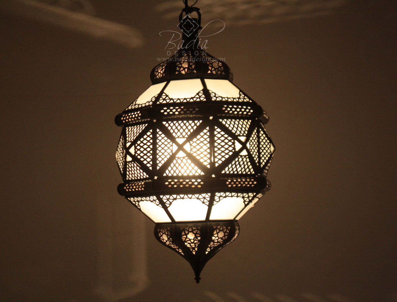 Hanging Geometric Glass Lantern