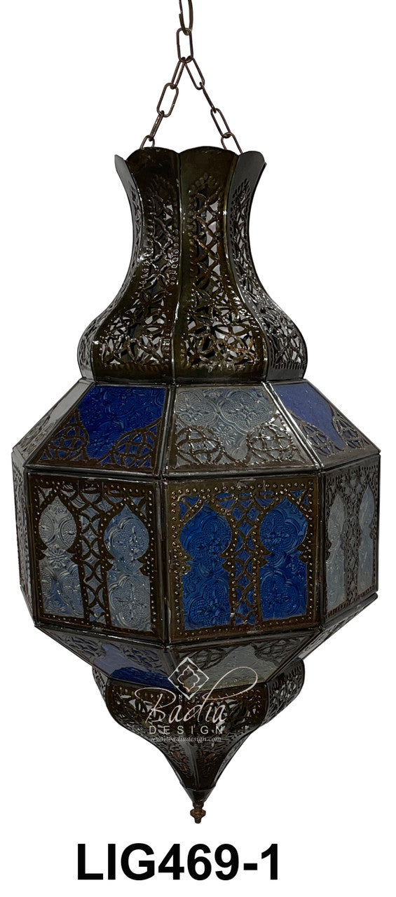 Hanging Multi-Color Glass Lanterns