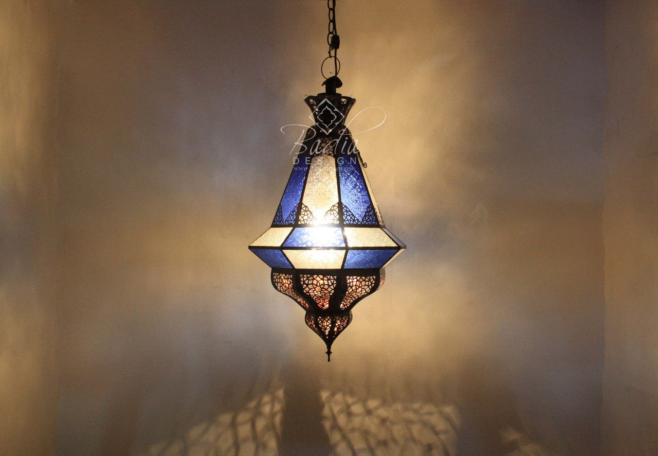 Hanging Multi Color Glass Lantern