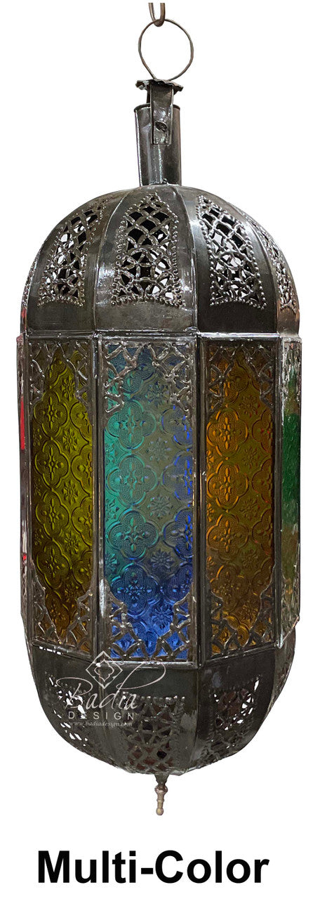 Hanging Multi-Color Glass Lanterns