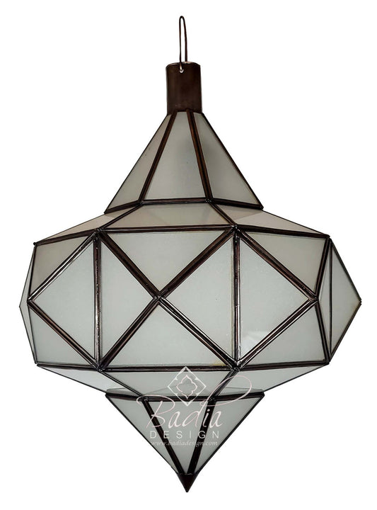 Hanging White Glass Lantern