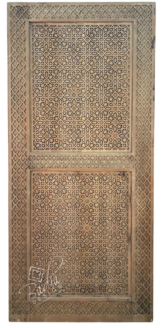 Moroccan Designed Hand Carved Wooden Door