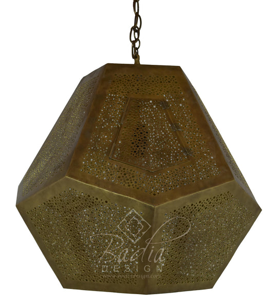 Intricately Designed Brass Chandelier