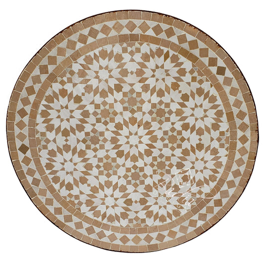 Intricately Designed Round Tile Table Top