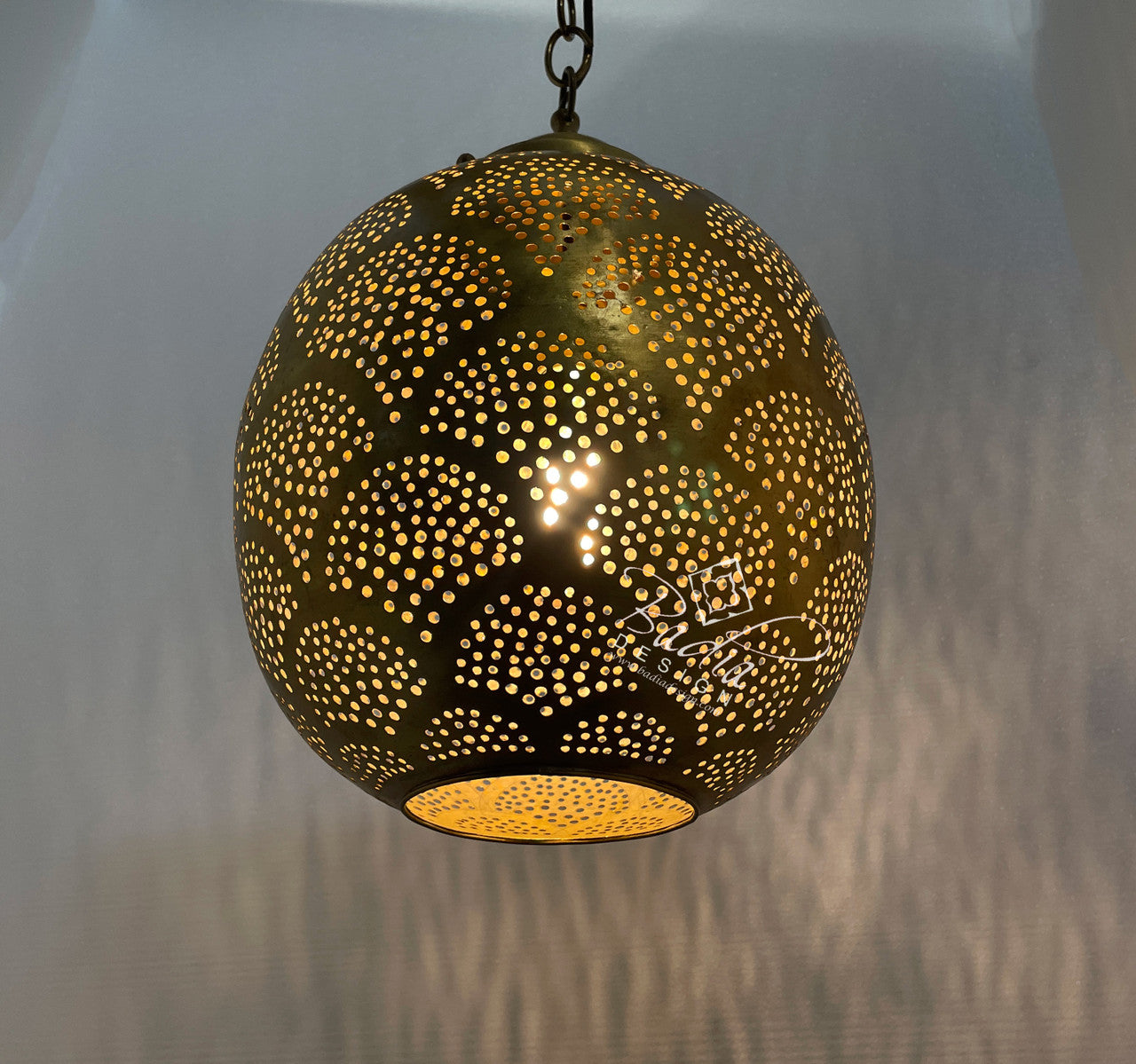 Intricate Hand Punched Brass Lantern