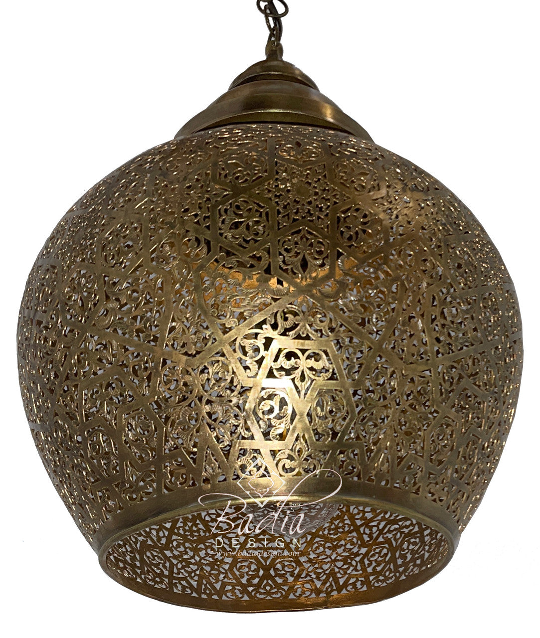 Intricate Hand Punched Brass Lantern