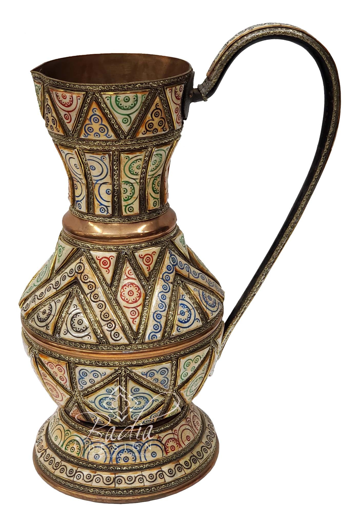 Decorative Metal and Bone Water Pitcher - HD228