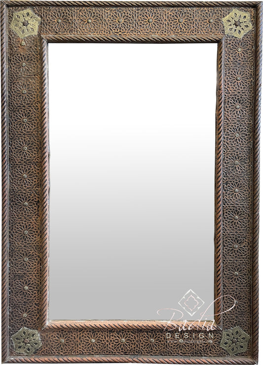 Rectangular Shaped Carved Metal Frame Mirrors