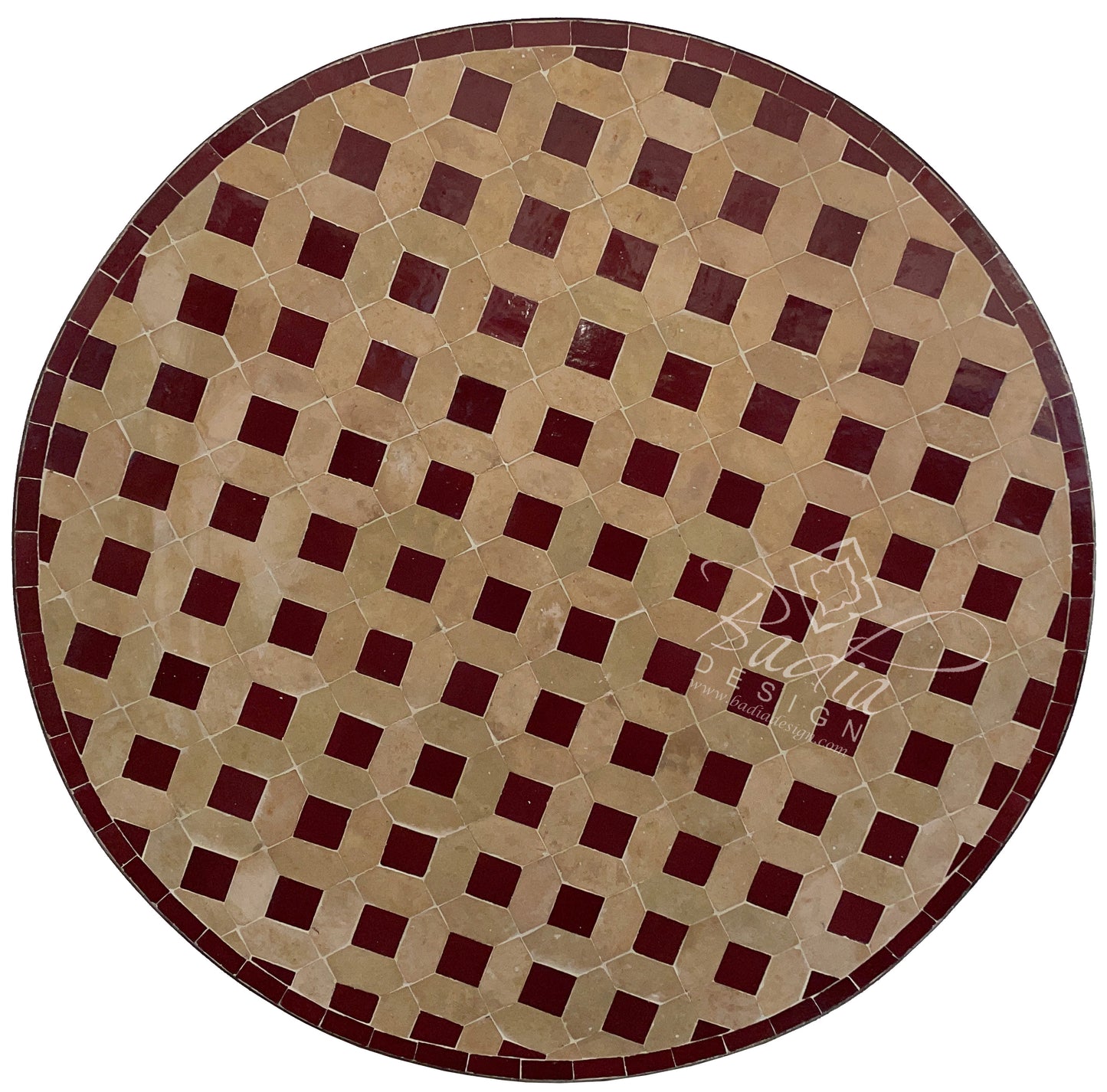 Round Moroccan Mosaic Tile Table Top