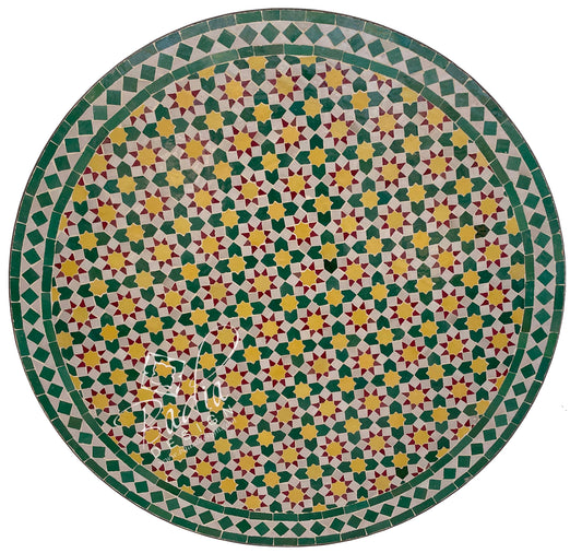 Round Moroccan Mosaic Tile Table Top