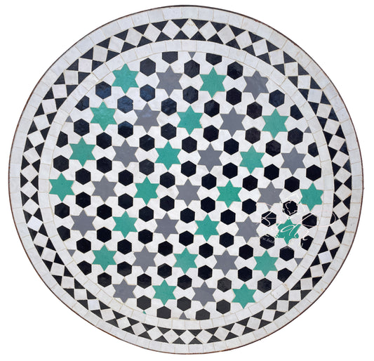 Multi-Color Round Tile Table Top